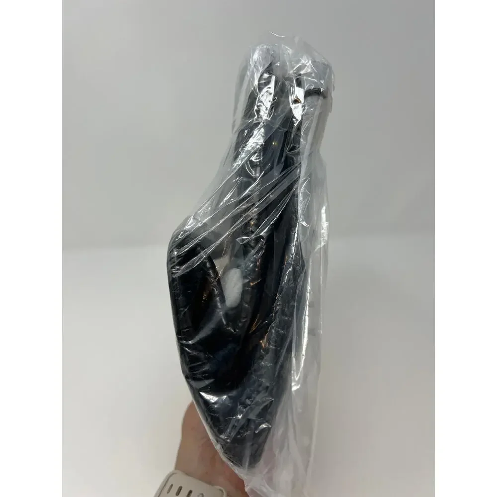 NWT AOTA $188 ELENA Croc Top Handle Bucket Crossbody Bag, Women's Black Purse - Picture 5 of 8
